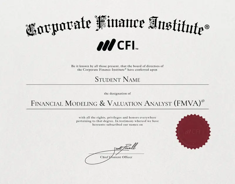 A sample cfi fmva certificate