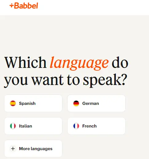 A snapshot from Babbel