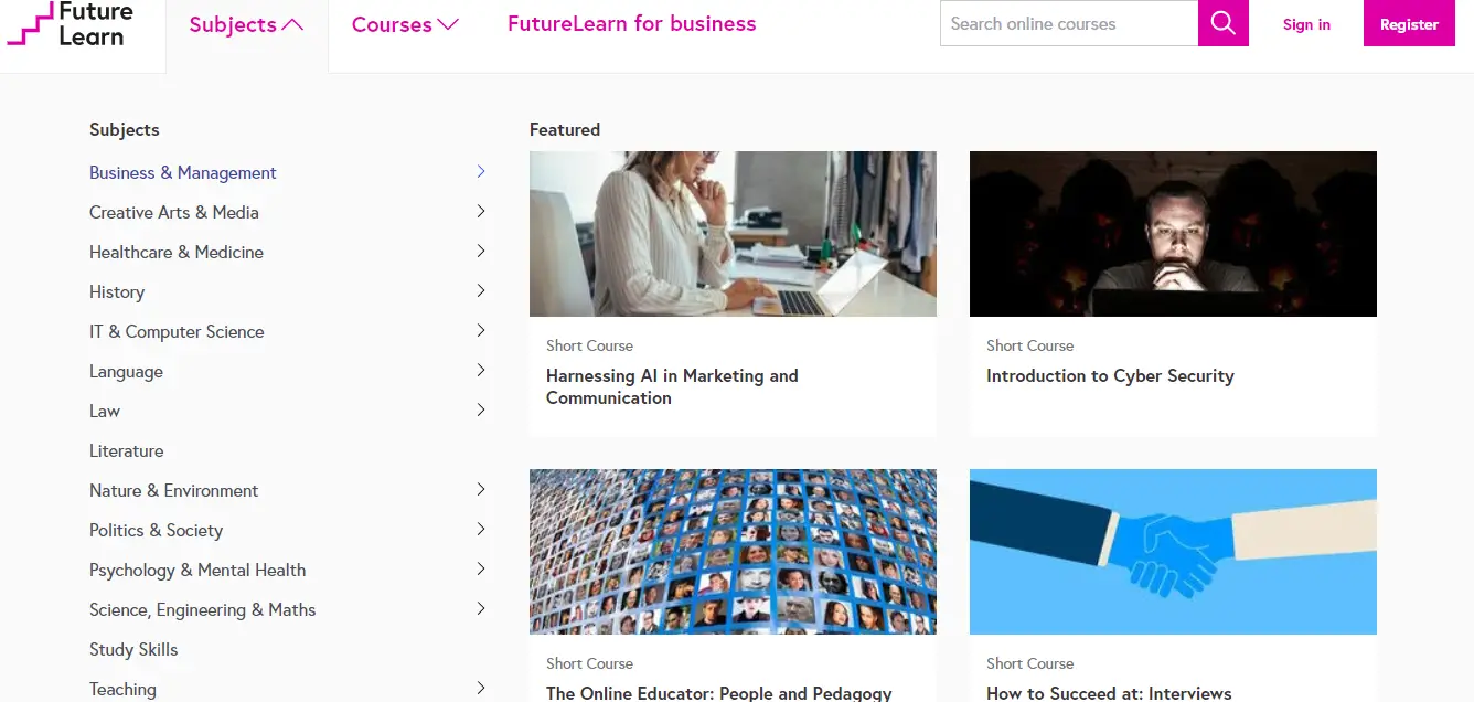 A snapshot from FutureLearn