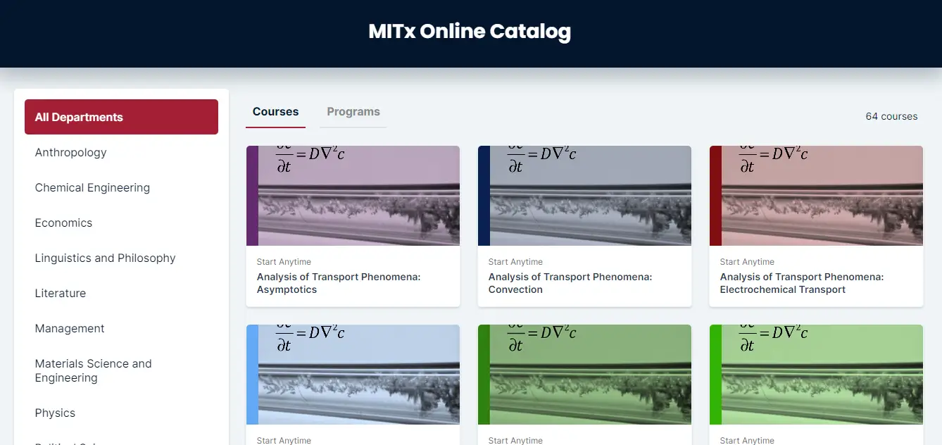 MITx Online catalog