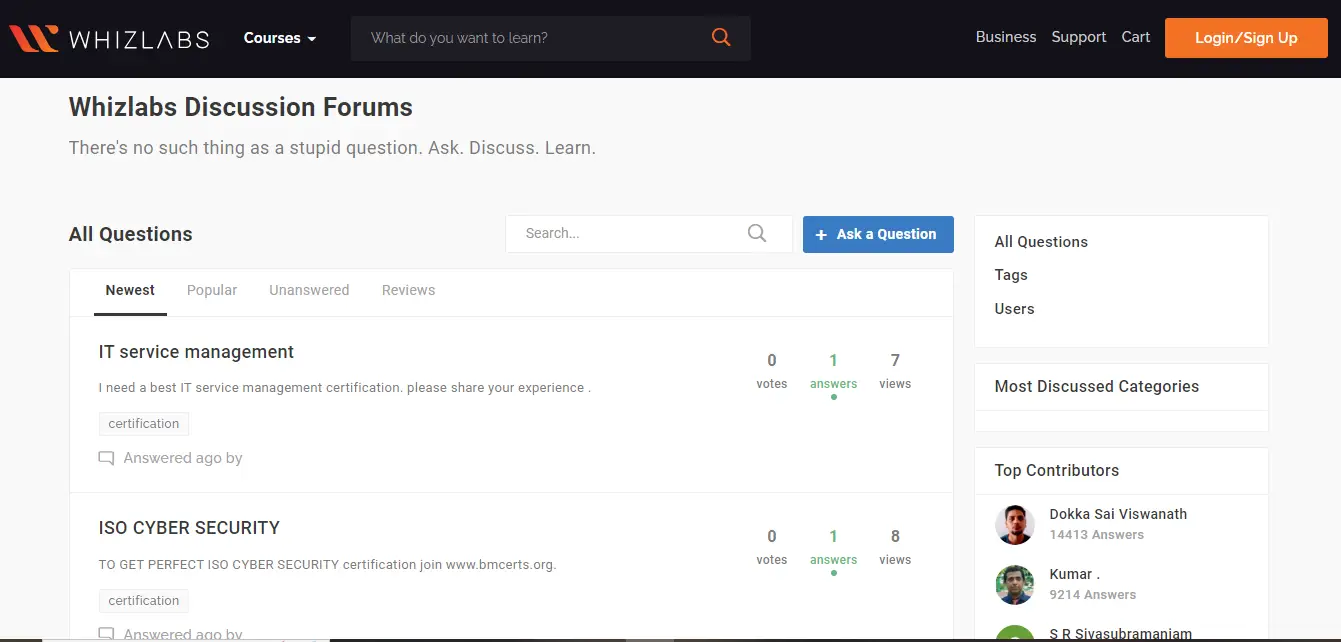 Whizlabs discussion forums