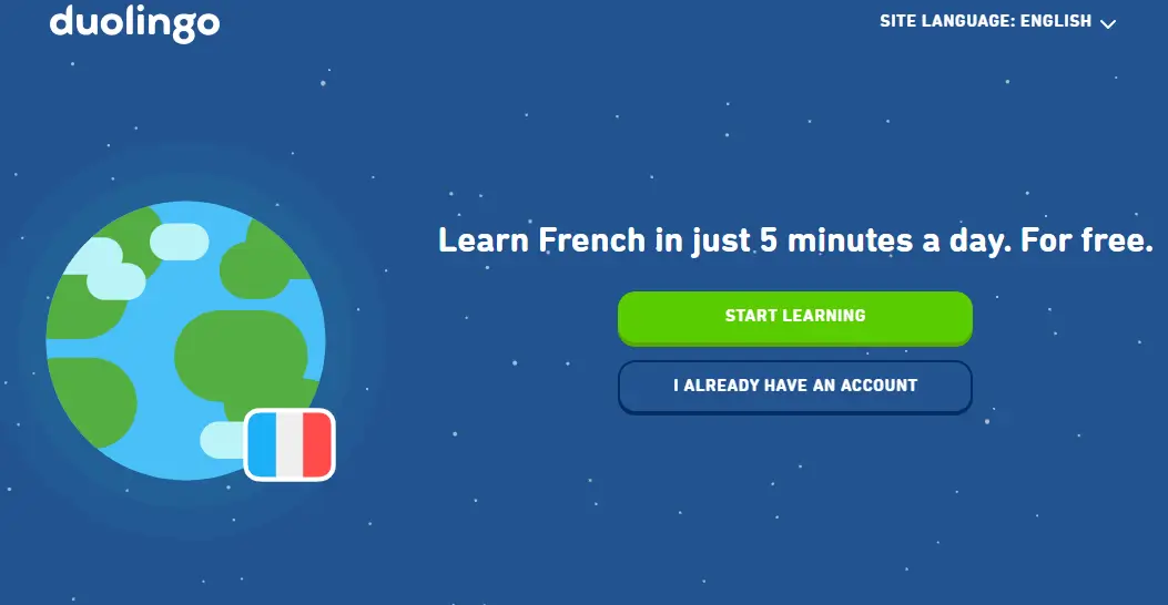 A snapshot from duolingo french language learning page.