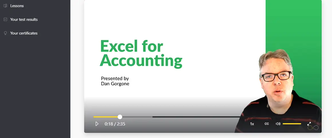 GoSkills Excel For Accounting course