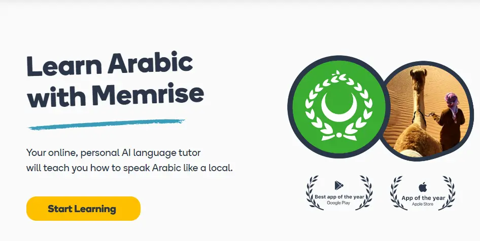 A snapshot from memrise  arabic learning page.