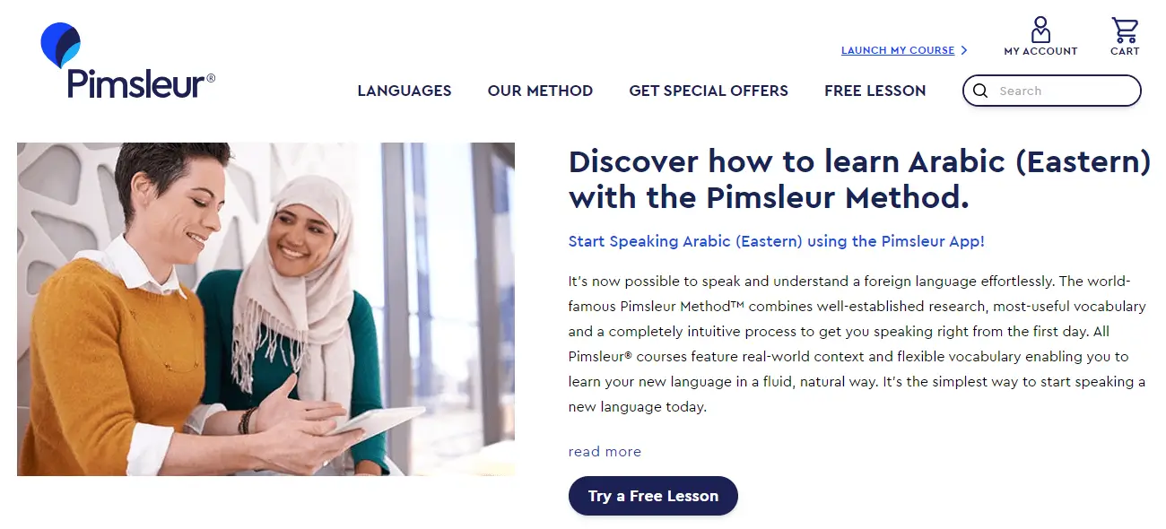 A snapshot from pimsleur arabic course page.