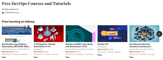 udemy free devops courses catalog