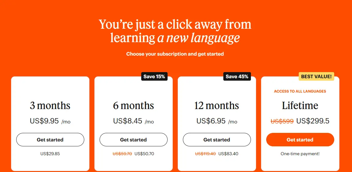 Babbel Pricing
